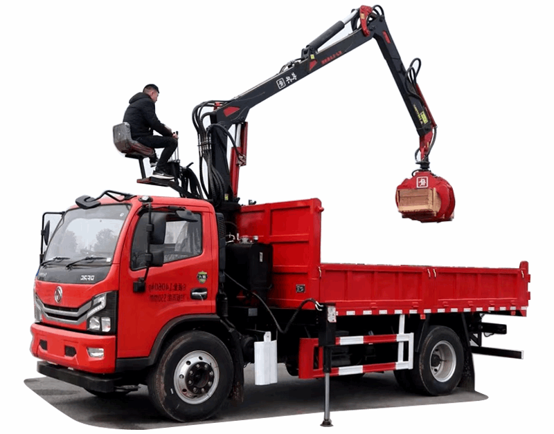 Dongfeng 4x2 truck-mounted crane with gripper