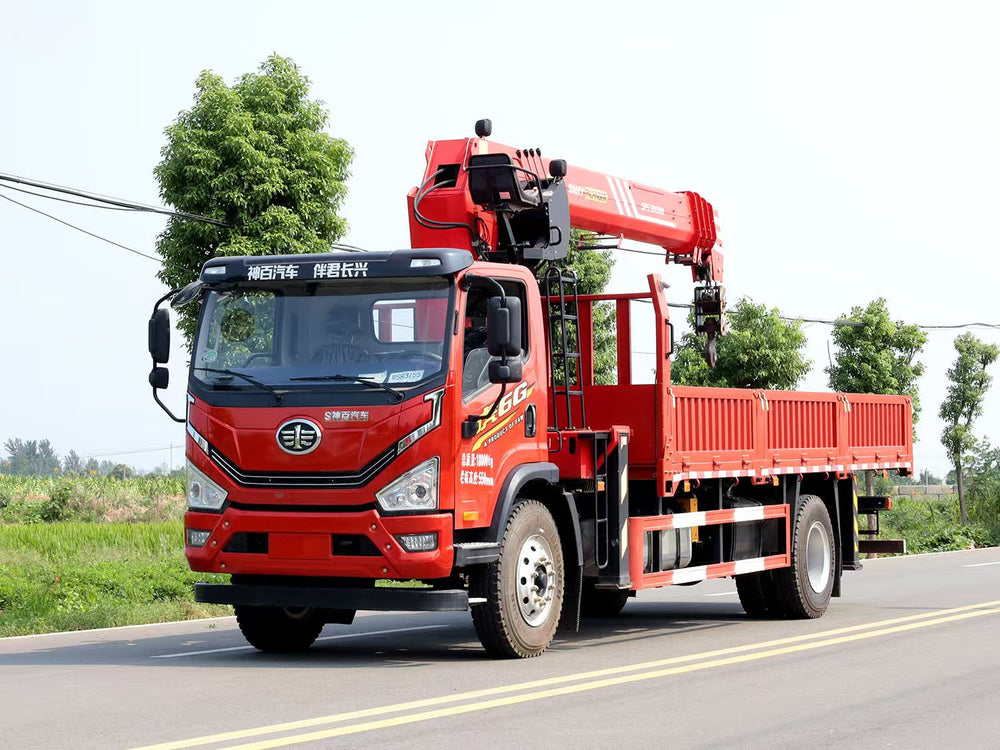 Custom FAW LHD4x2 Crane Truck | 8-10 Ton SANY/Changxing Boom | Mountain Edition 220HP