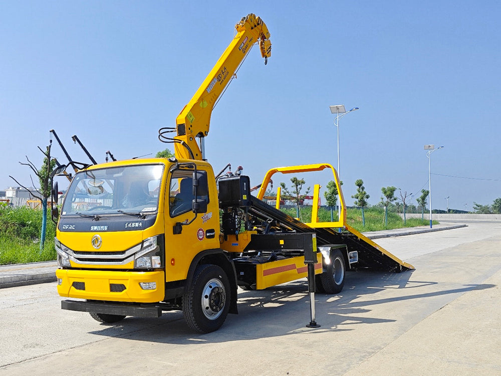 Эвакуатор DongFeng 4X2 с телескопическим краном 5Т продается