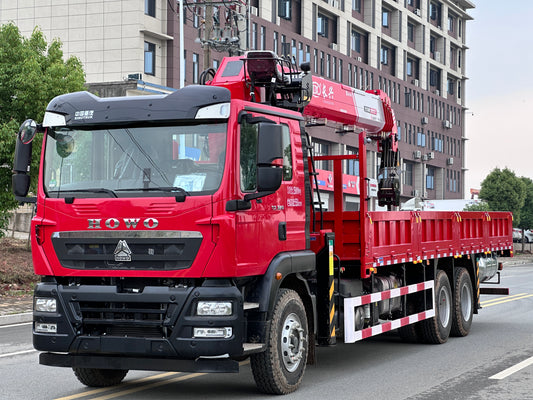 HOWO TX 6x4 Mountain Edition Crane Truck | 14-Ton 5-Section Boom | 8.4m Cargo Box | 320HP